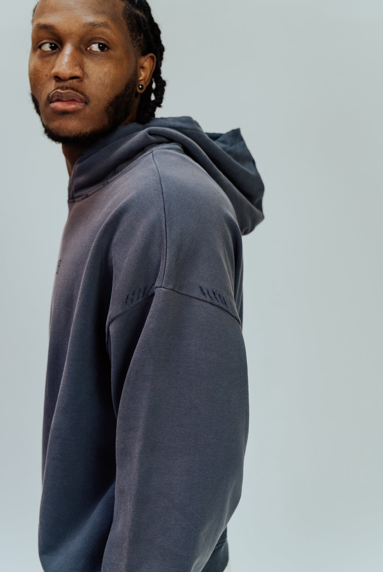 Navy Distressed Hoodie